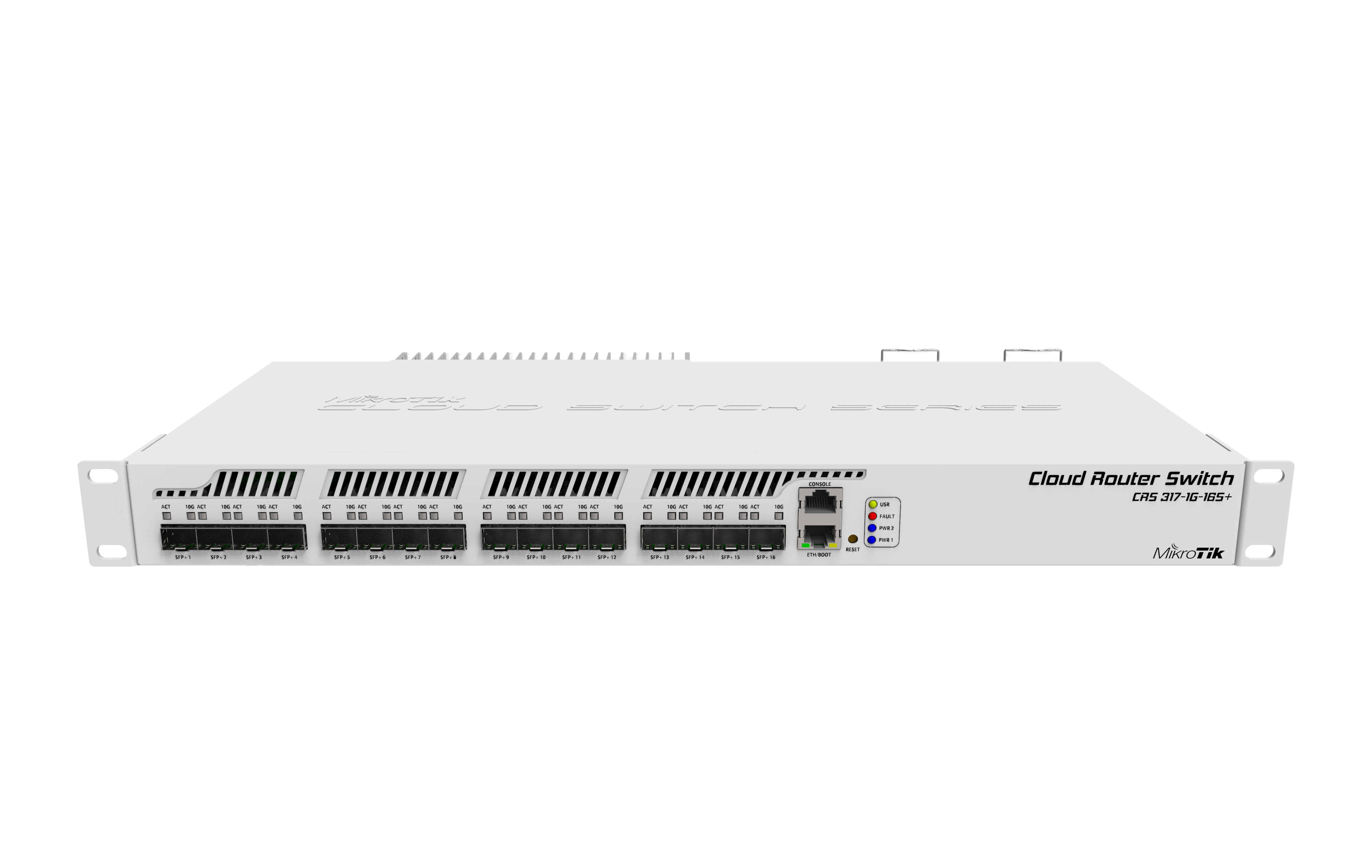 CRS317-1G-16S+RM, 16 SFP+ 1 Eth Gb 1GB RAM p/rack
