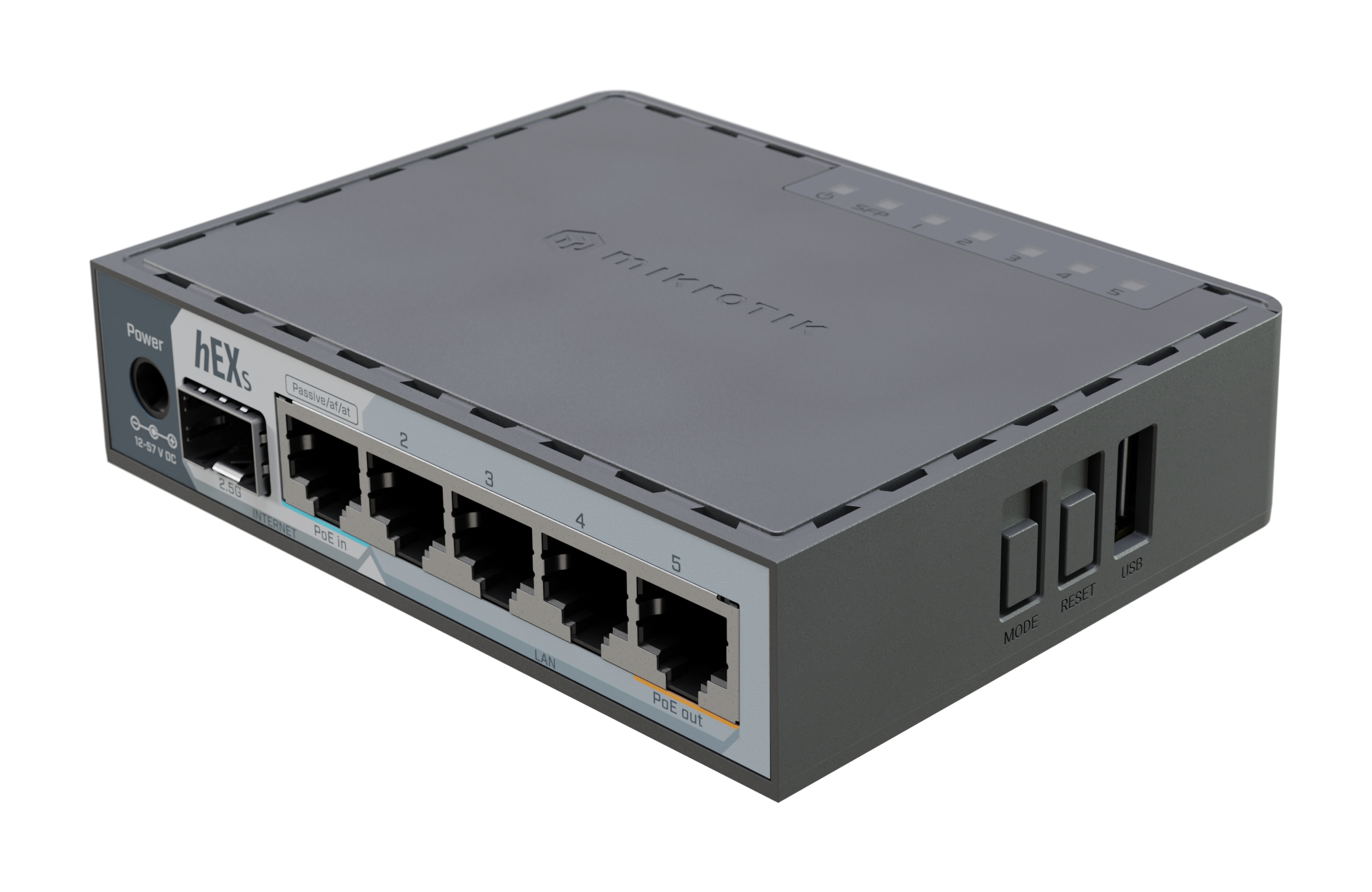 Ruteador Mikrotik E60iUGS, hEX S, USB, PoE, 5 Puertos Gigabit , 1 Puerto SFP