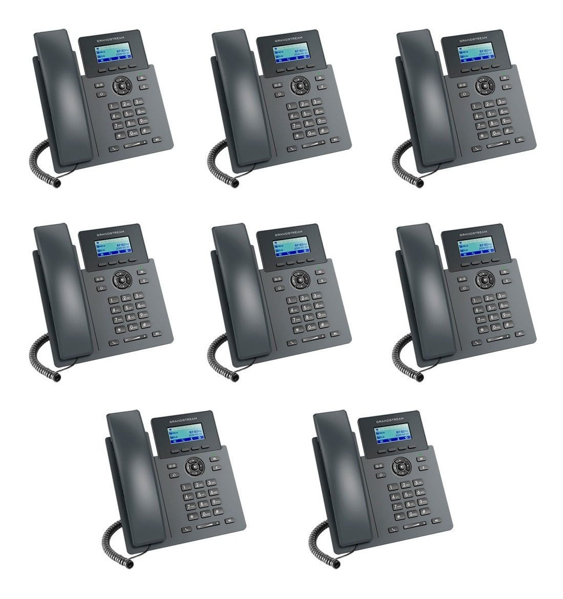 Paquete Grandstream 8 Teléfonos Ip Grp2601p Hd 2 Cuentas Sip