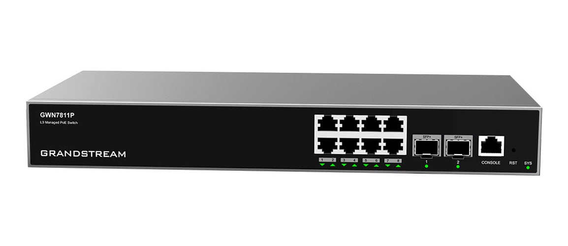 GWN7811P, Switch PoE Grandstream Administrable Capa 3, 8 X Gigaeth Poe