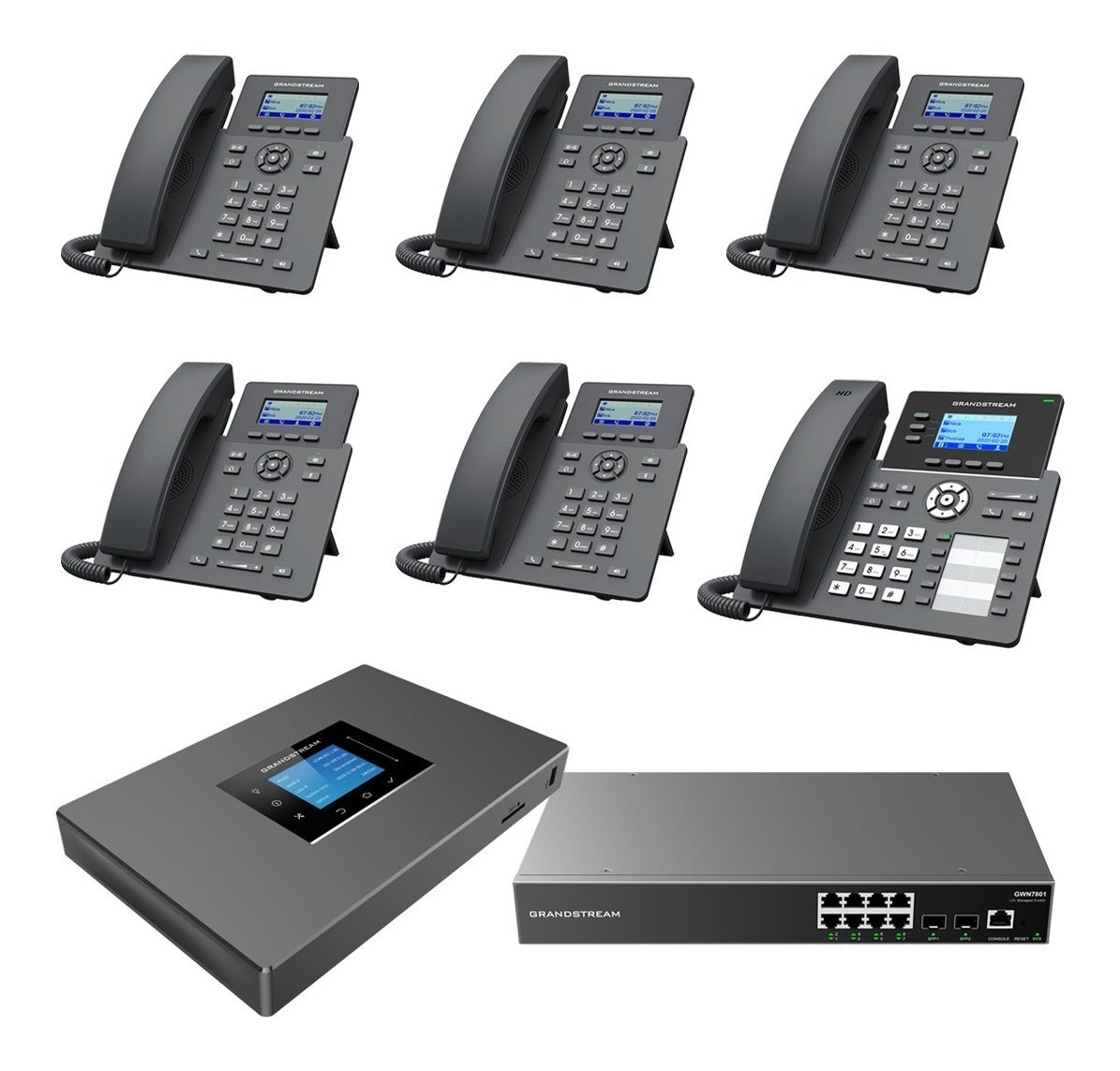 Paq Grandstream P/ Micronegocios Conmutador 2 Líneas 6 Tels