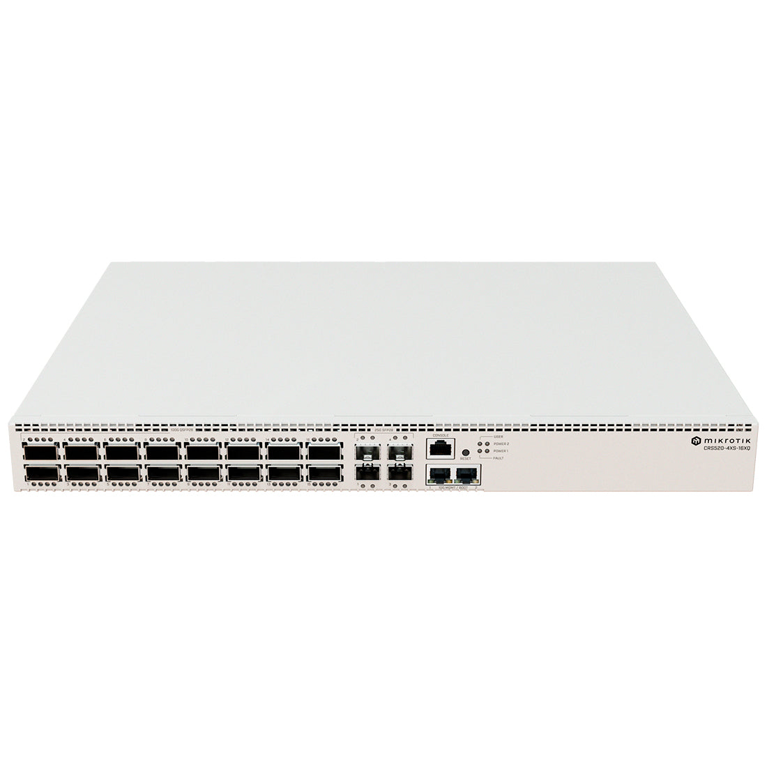 Mikrotik, CRS520-4XS-16XQ-RM, Switch CPU 4CORE 2Ghz, RAM 4GB, 16x100 Gigabit QSFP28, 4x25 Gigabit SFP28, RouterOS L5