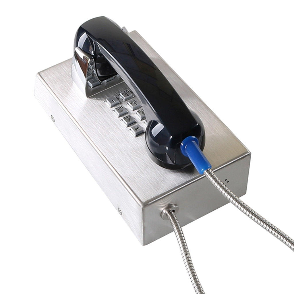 J&R Technology JR201-FK-Analog-SS, Teléfono Análogo anti vandálico, acero inoxidable, 12 teclas, montaje en pared, 130x247x132mm