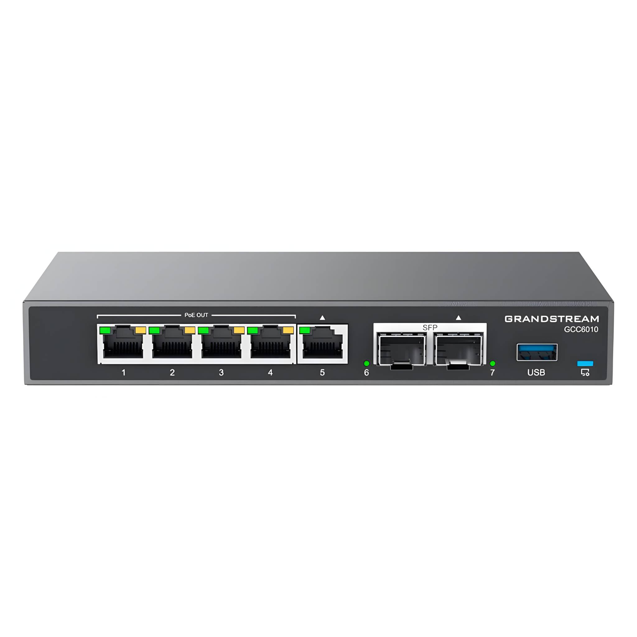 Conmutador IP 4 en 1 GCC6010 de Grandstream Múltiples Funciones de Conmutador, Firewall de última generación, Ruteador VPN y Switch