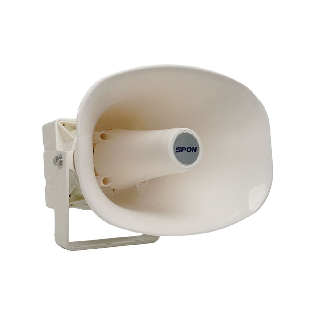 Bocina IP-SIP SPON modelo GEN-6391A03, XC-9615 para exteriores IP65, PoE, 30W máximo, plástico ABS