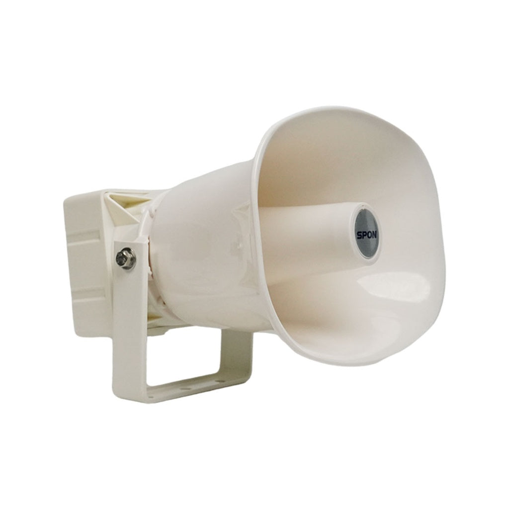 Bocina IP-SIP SPON modelo GEN-6391A03, XC-9615 para exteriores IP65, PoE, 30W máximo, plástico ABS