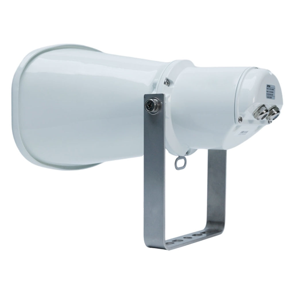 Bocina GEN-6392A01 IP/SIP uso exteriores IP66, PoE o 24V/1A, 10W máx, micrófono, metálica, contactos I/O