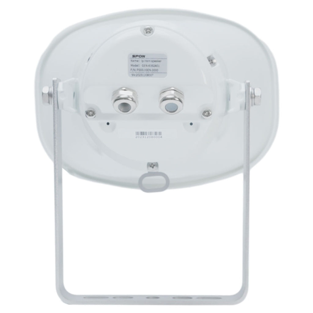 Bocina GEN-6392A01 IP/SIP uso exteriores IP66, PoE o 24V/1A, 10W máx, micrófono, metálica, contactos I/O