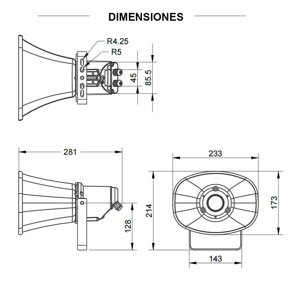 Bocina GEN-6392A01 IP/SIP uso exteriores IP66, PoE o 24V/1A, 10W máx, micrófono, metálica, contactos I/O