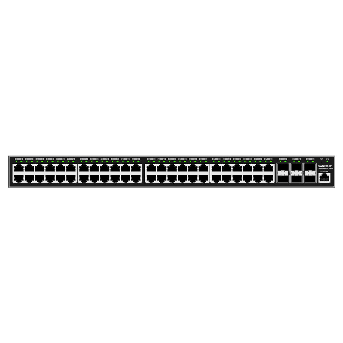 GWN7806P: Switch PoE Administrable Capa 2+ con 48 x GigaEth PoE/PoE+ y 6 x Giga SFP+, 470W