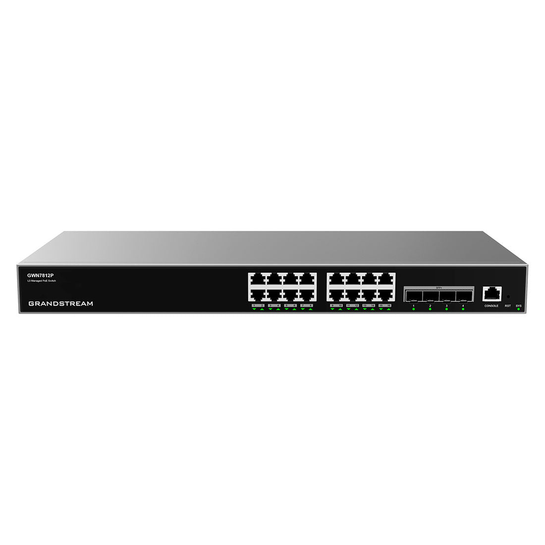 GWN7812P - Switch PoE Administrable Capa 3 (16x GigaEth PoE, 4x 10G SFP+, 240W)