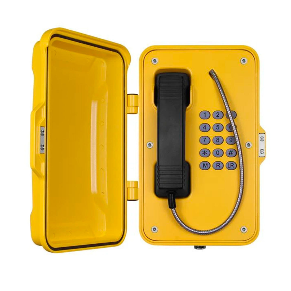 J&R Technology, JR101-FK-SIP, Teléfono IP, Antivandálico a prueba de intemperie, 12 teclas, SIP, PoE, Aluminio, montaje en pared, 334x204x109mm