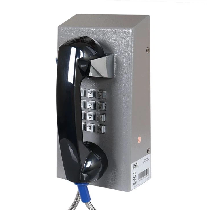J&R Technology JR201-FK-Analog-CRS, Teléfono Análogo antivandálico, acero pintado, 12 teclas, montaje en pared, 130x247x132mm