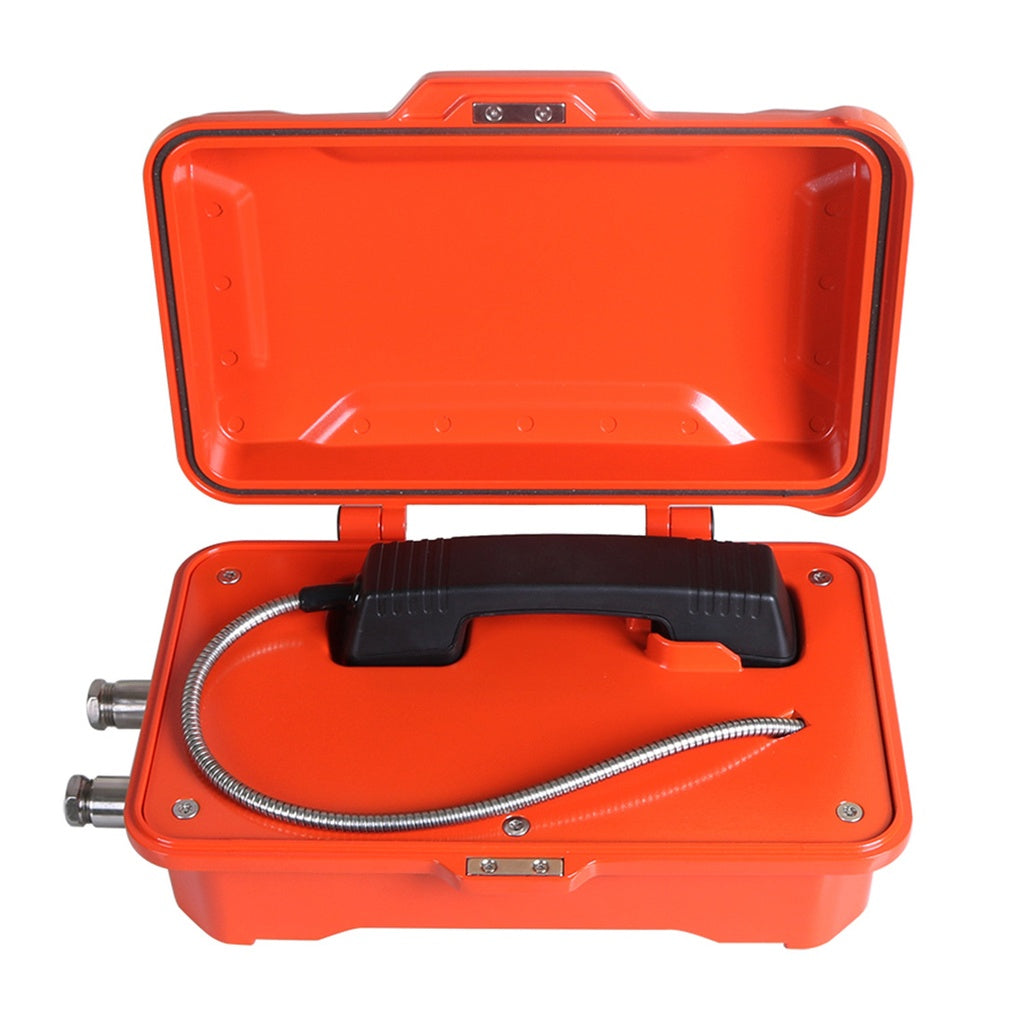 J&R Technology JREX106-A01-CB-Analog, Teléfono Análogo a prueba de explosiones, Aluminio, sin teclas, Tipo 3/IP67, 246x339x126mm