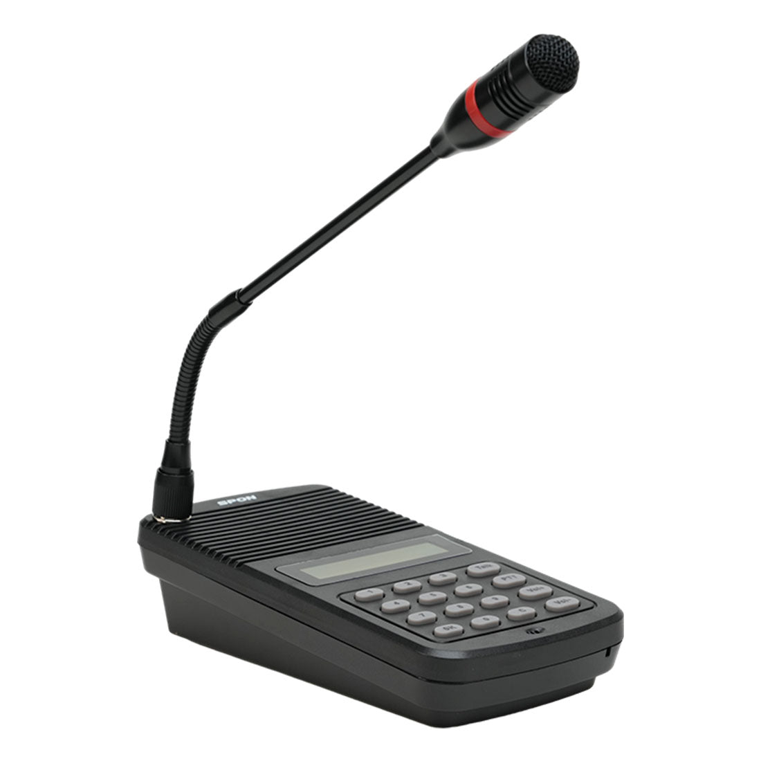 Spon, NAS-8526, Micrófono IP-SIP para voceo, teclado, micrófono y bocina, Alarma I/O, Audio I/O