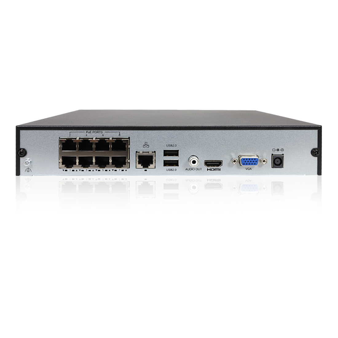 Uniarch, NVR-108E2-P8, NVR 8 canales PoE, soporta 1 HDD hasta 6TB