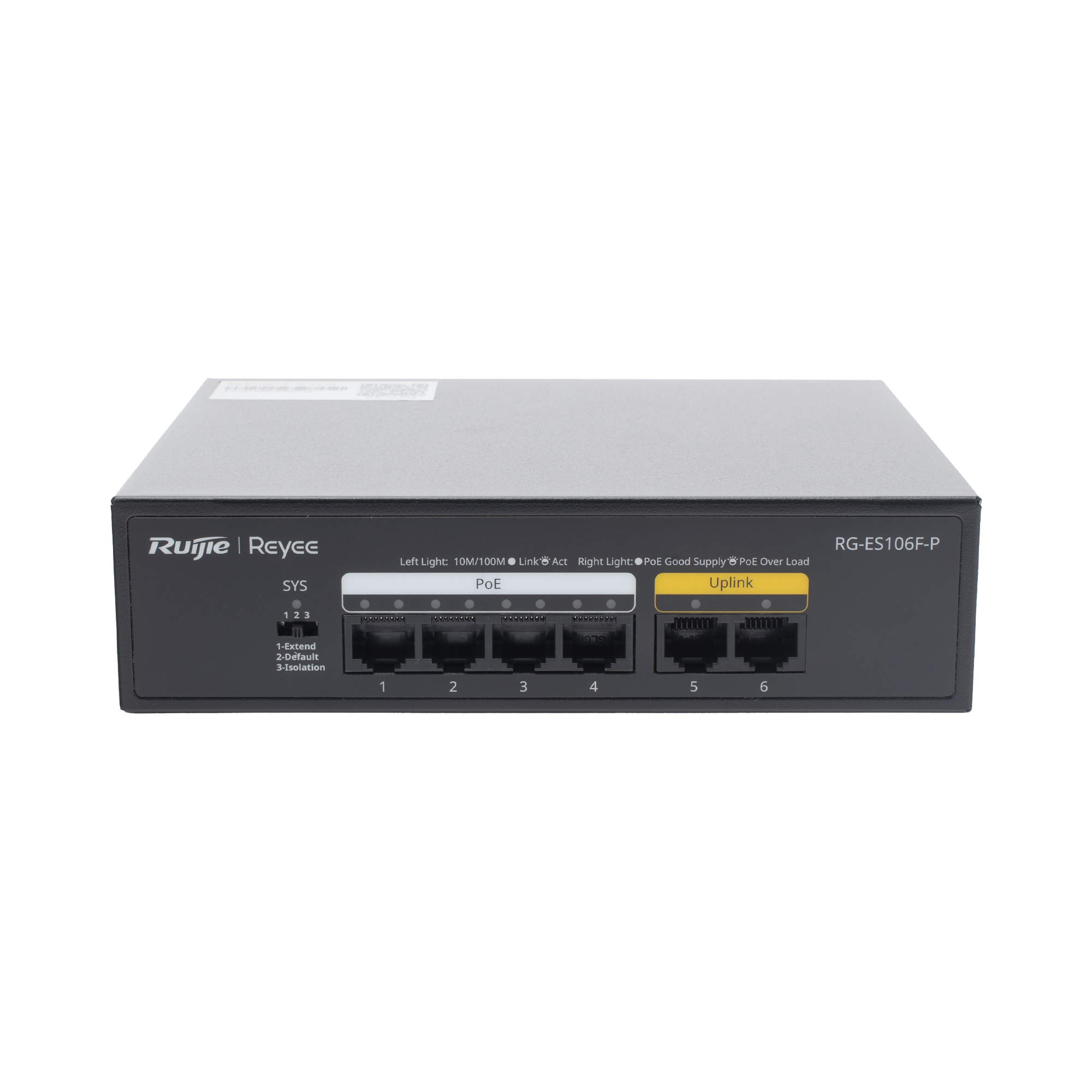 Switch PoE+ no Administrable, 6 Puertos 10/100 Mbps, hasta 54 Watts