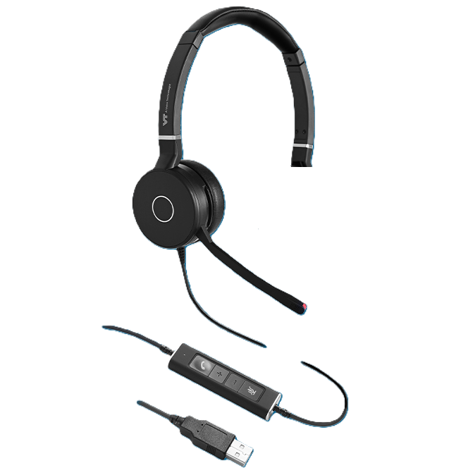Vbet, VTX200-PRO-USB, Diadema monoaural con cancelación de ruido y conector USB