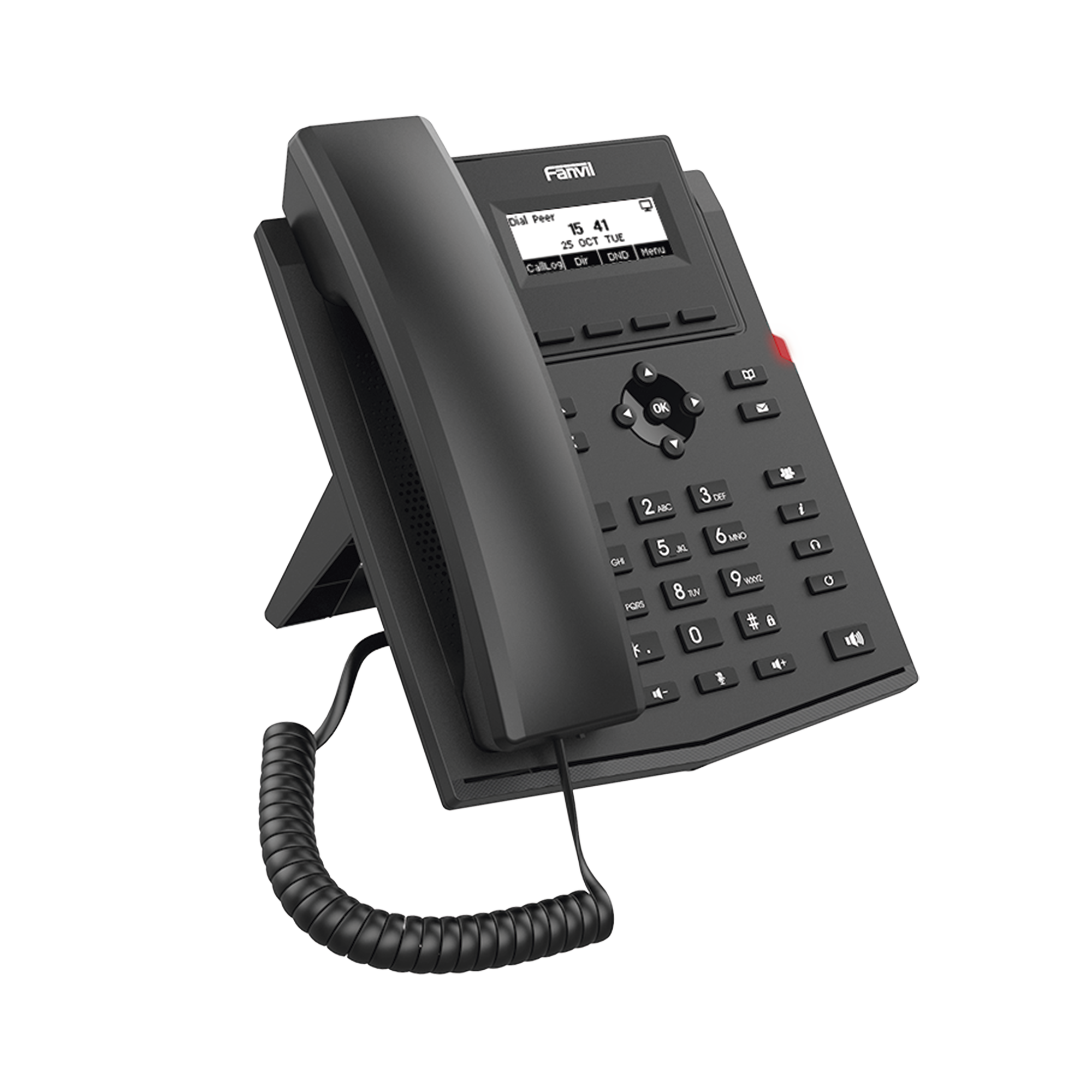 Teléfono IP / 2 Líneas SIP / Pantalla LCD 2.3" 132x64 / Audio HD G.722 y Opus / Conferencia 6 Vías / PoE 802.3af / Puertos Ethernet Duales 10/100 / Soporte EHS