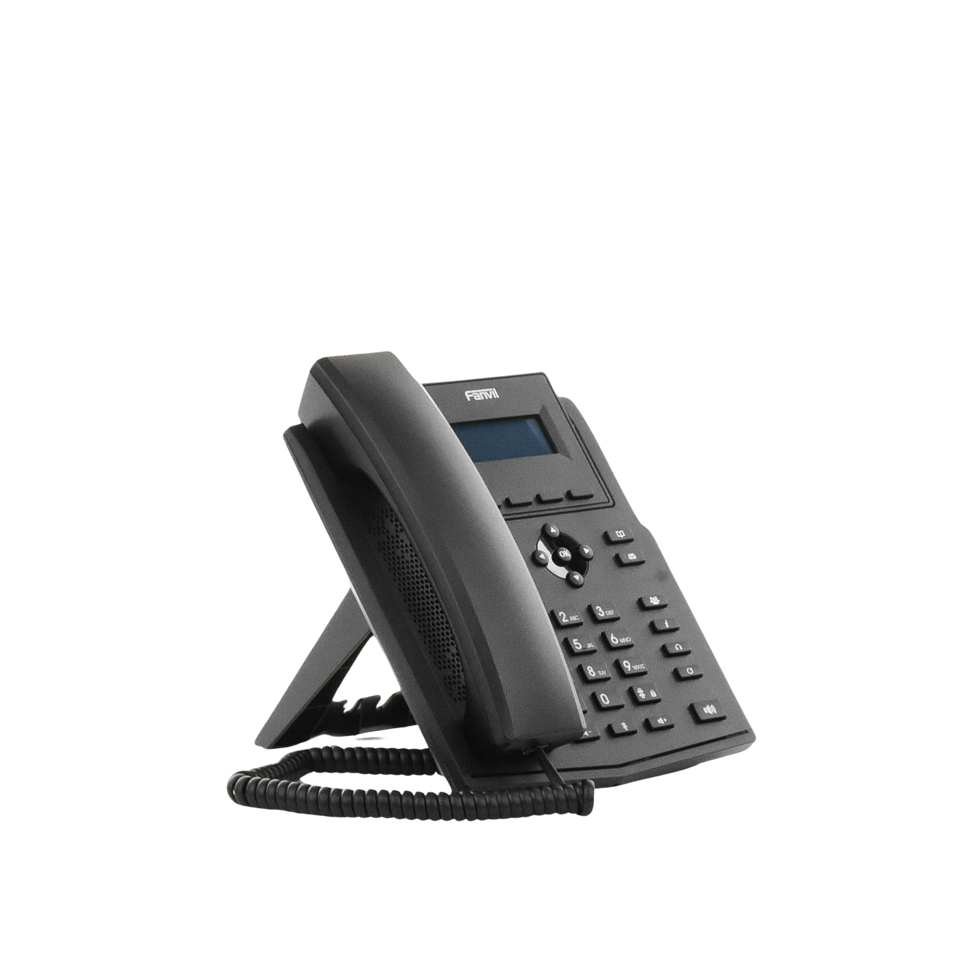 Teléfono IP / 2 Líneas SIP / Pantalla LCD 2.3" 132x64 / Audio HD G.722 y Opus / Conferencia 6 Vías / PoE 802.3af / Puertos Ethernet Duales 10/100 / Soporte EHS
