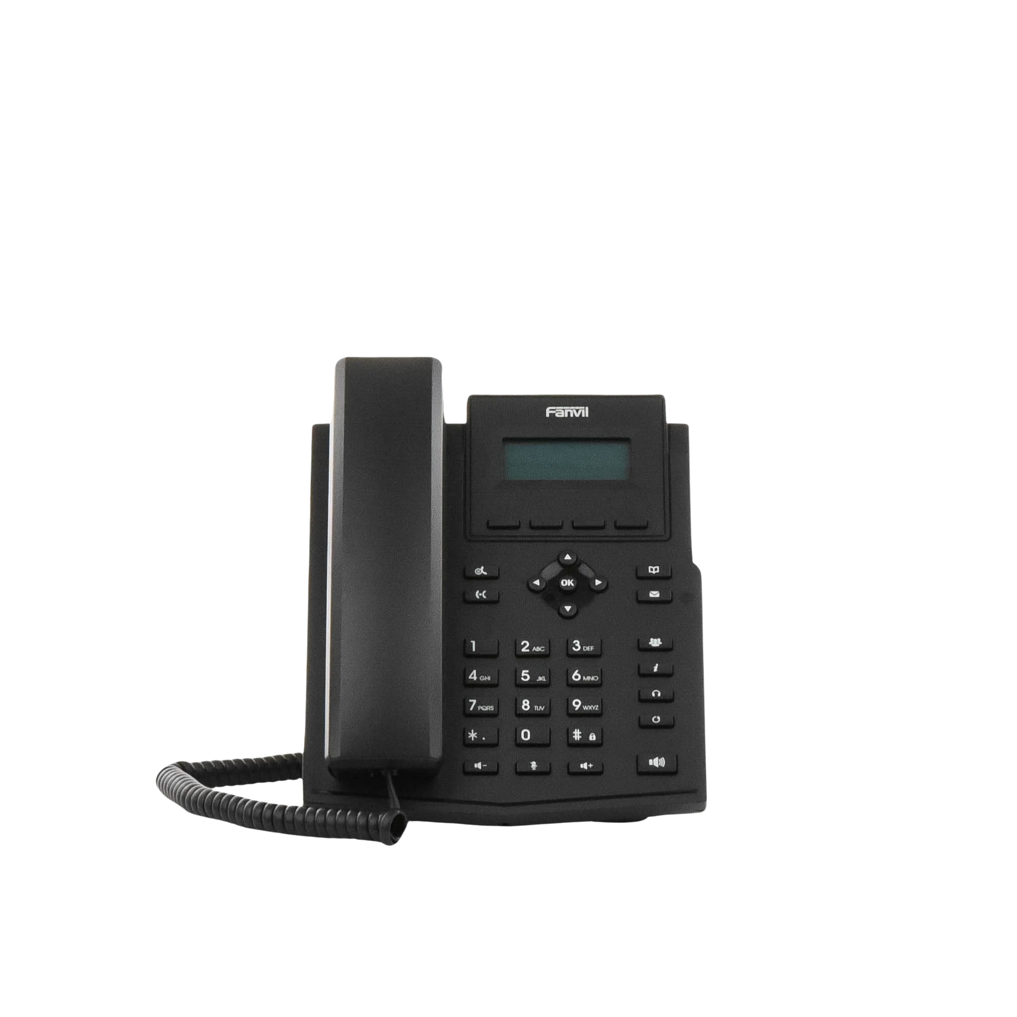 Teléfono IP / 2 Líneas SIP / Pantalla LCD 2.3" 132x64 / Audio HD G.722 y Opus / Conferencia 6 Vías / PoE 802.3af / Puertos Ethernet Duales 10/100 / Soporte EHS