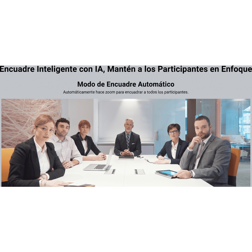 Sistema Videoconferencia 4K Todo en Uno / Cámara 8MP + Altavoz 3W / Micrófono 8 Filas / USB Type-C BYOD / Transmisión Inalámbrica 4K / Salas hasta 32 m² (344 ft²)
