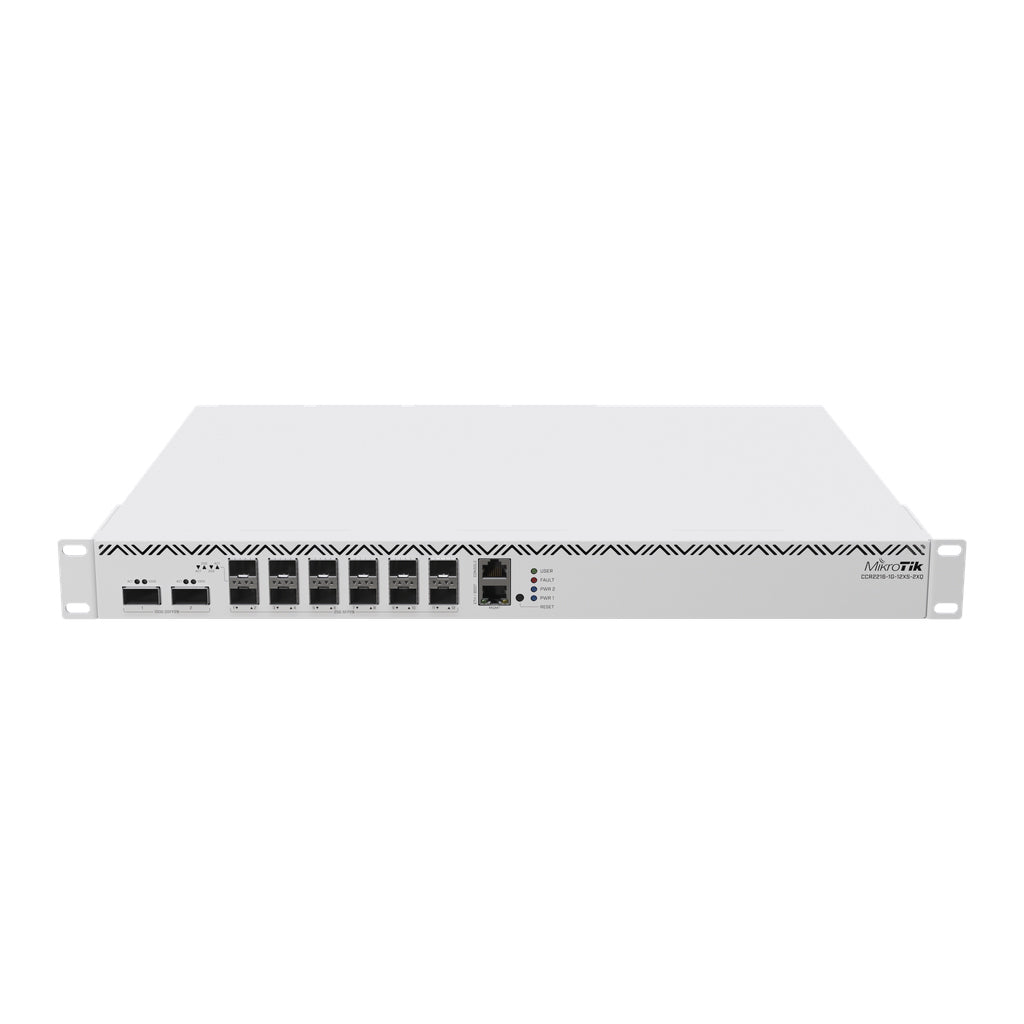 CCR2216-1G-12XS-2XQ, Ruteador CPU 16 núcleos 2000Mhz, RAM 16Gb, 12xSFP28 25Gbps, 2xQSFP28 100Gbps, RouterOS L6