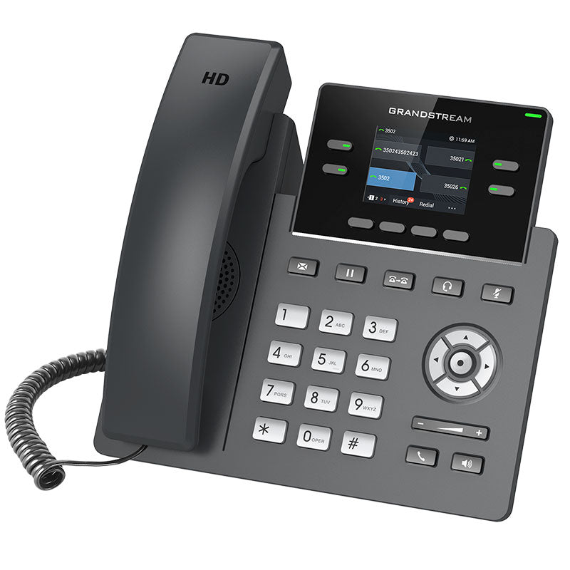 Grandstream GRP2612P, Teléfono IP HD Carrier-Grade, 2 SIP, PoE, Sin adaptador