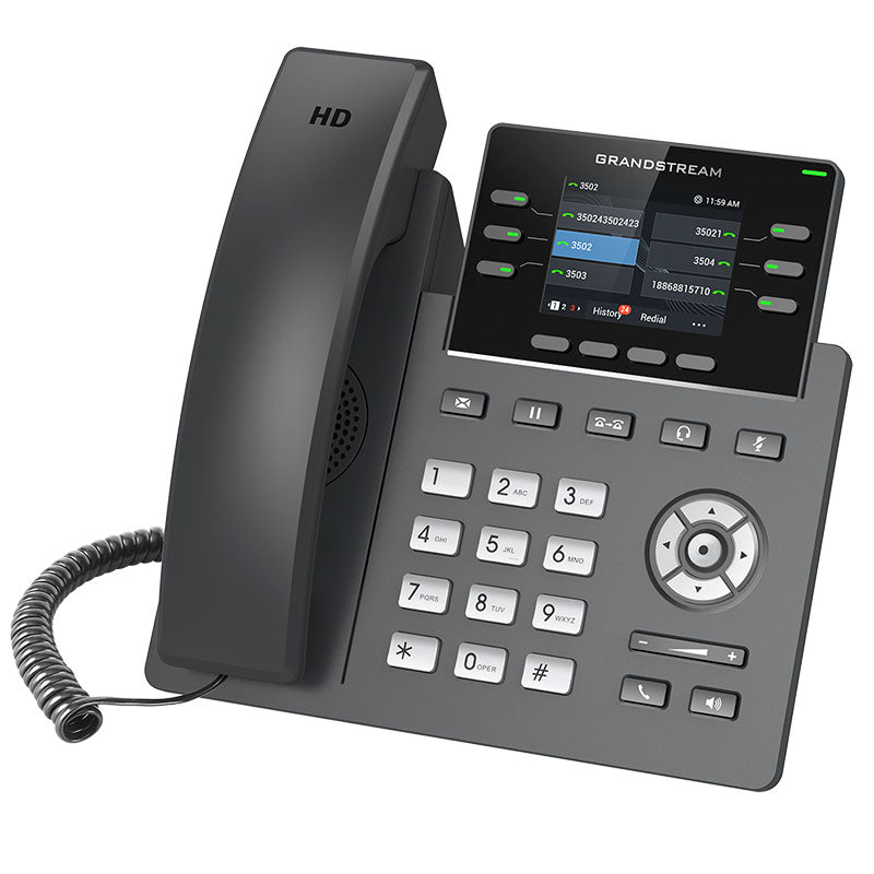 Grandstream GRP2613, Teléfono IP HD Carrier-Grade, 3 cuentas SIP, PoE