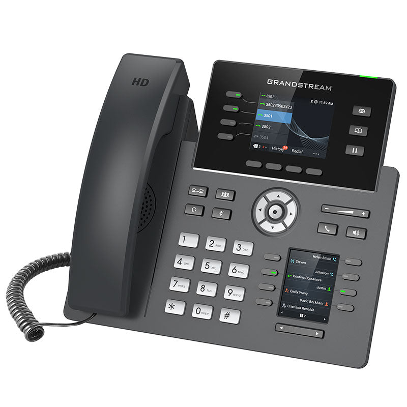 Grandstream GRP2614, Teléfono IP HD Carrier-Grade, 4 cuentas SIP, WiFi, doble LCD, PoE
