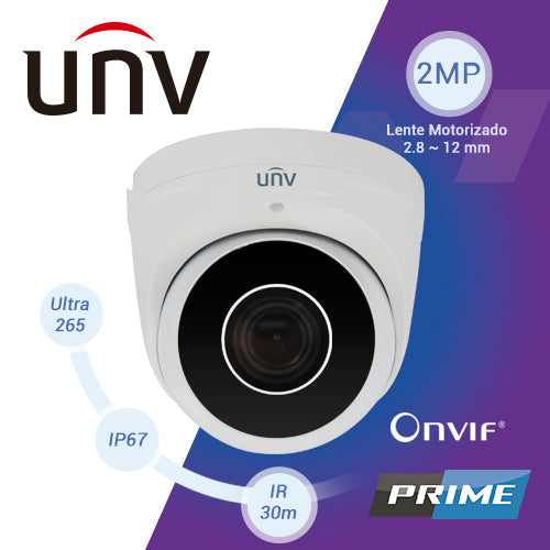 IPC3632ER3-DPZ28-C, Cámara IP Eyeball, 2MP, Analítica, Lente motorizado, Mic, IR 30mts, PoE, ONVIF, Int/Ext IP67