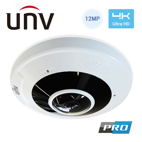 IPC868ER-VF18-B, Cámara IP Fisheye, 12MP/4K, Mic Bocina, IR 20m, PoE, Lente 360°