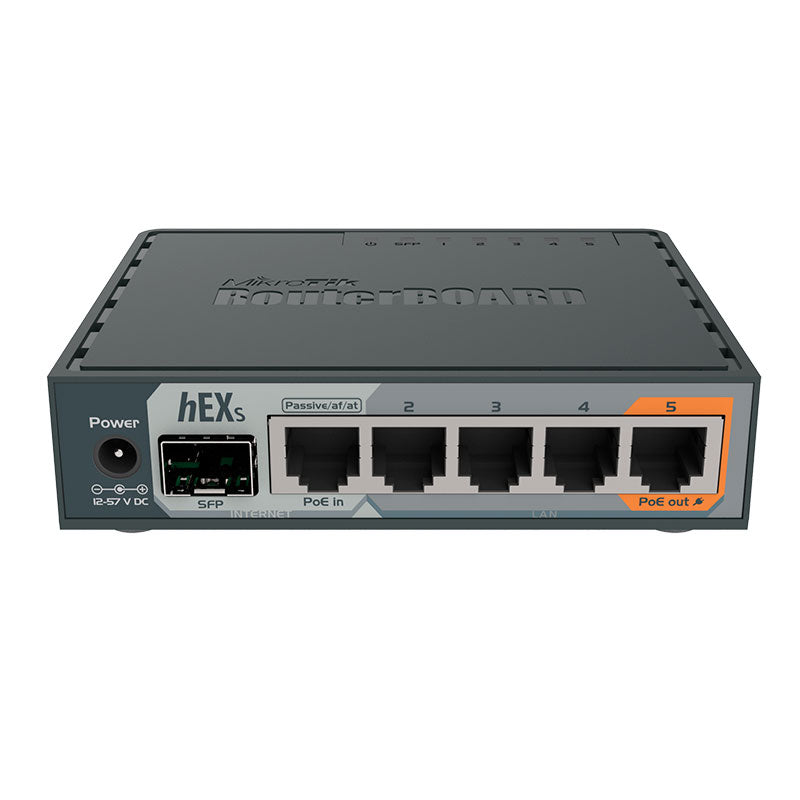 RB760iGS, Mikrotik hEX S, Ruteador 5xGigaEth, Ranura SFP