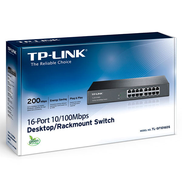 TL-SF1016DS, Switch 16 x 10/100, gabinete metálico 13"