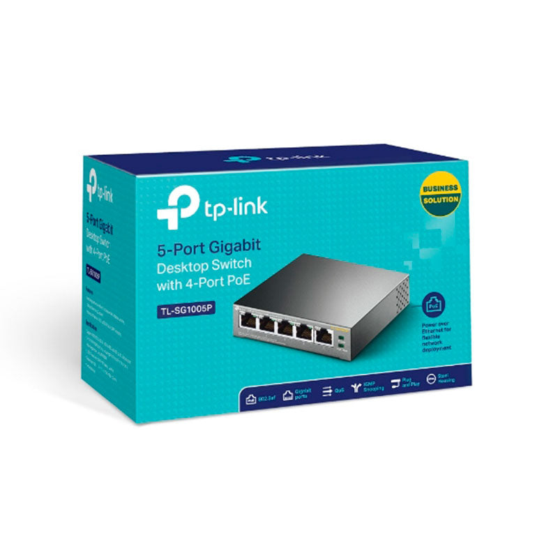 TL-SG1005P, Switch PoE de Escritorio de 5 x GigaEth, 56w
