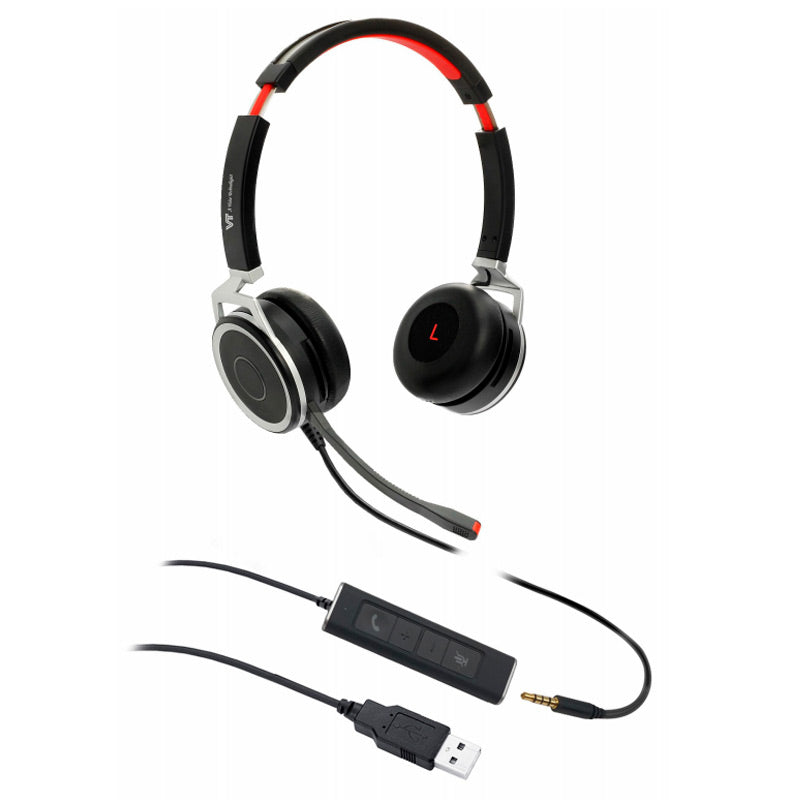 VTX208-D, Diadema binaural, Conector USB 2.0 y 3.5mm