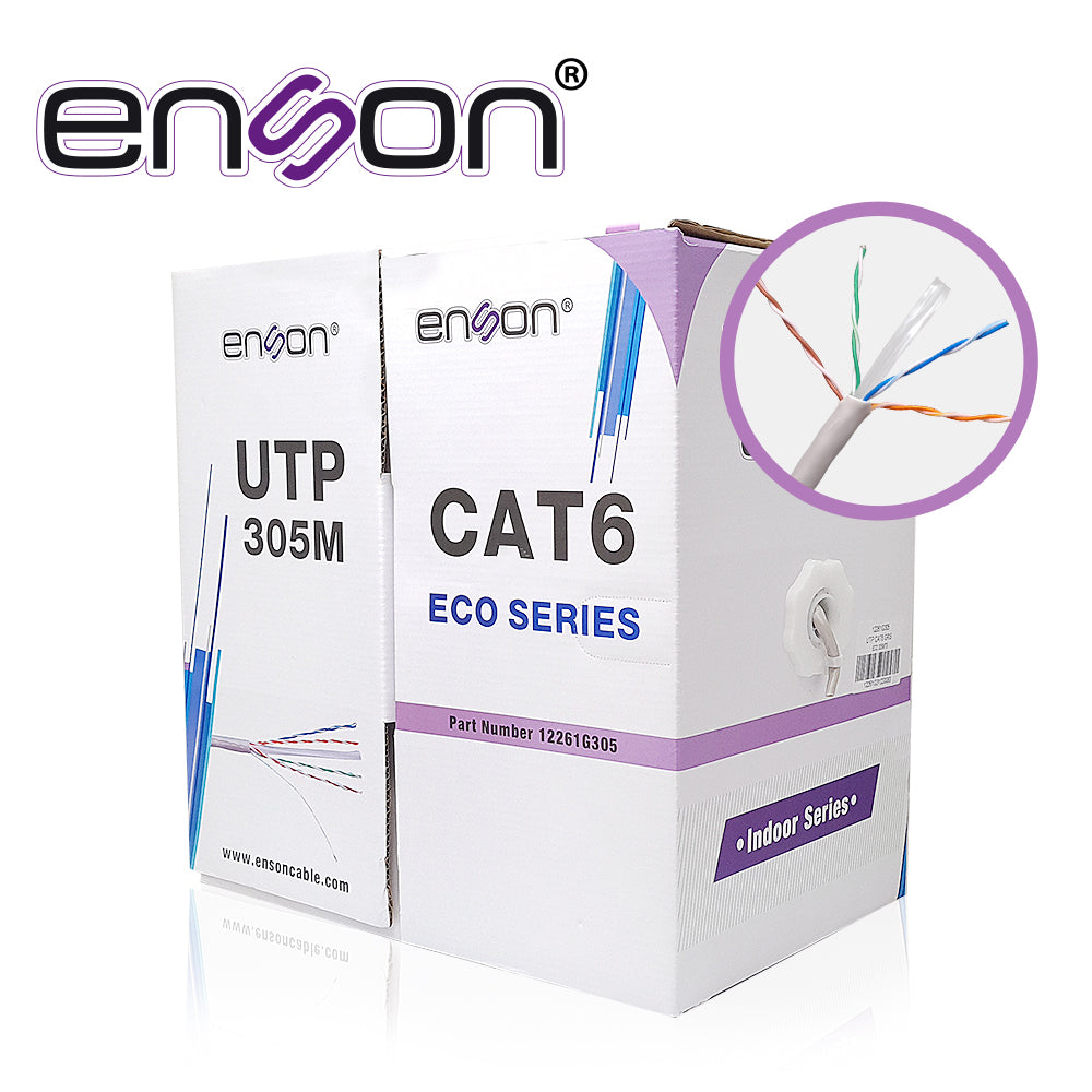 12261G305, Cable UTP Cat6, 23AWG CCA, 305Mts, Color Gris, Uso Interior