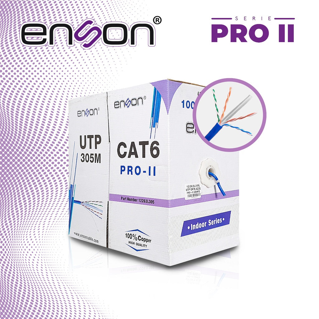 12263L305, Cable UTP Cat6, 23AWG Cobre, 305Mts, color Azul, uso interior