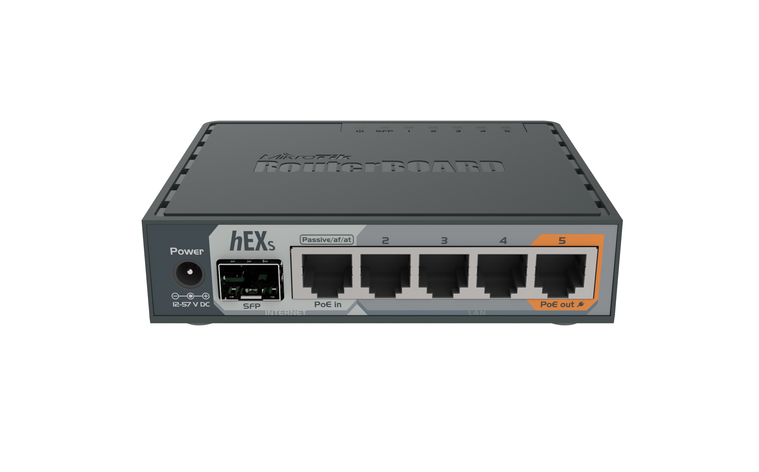 RB760iGS, Mikrotik hEX S, Ruteador 5xGigaEth, Ranura SFP
