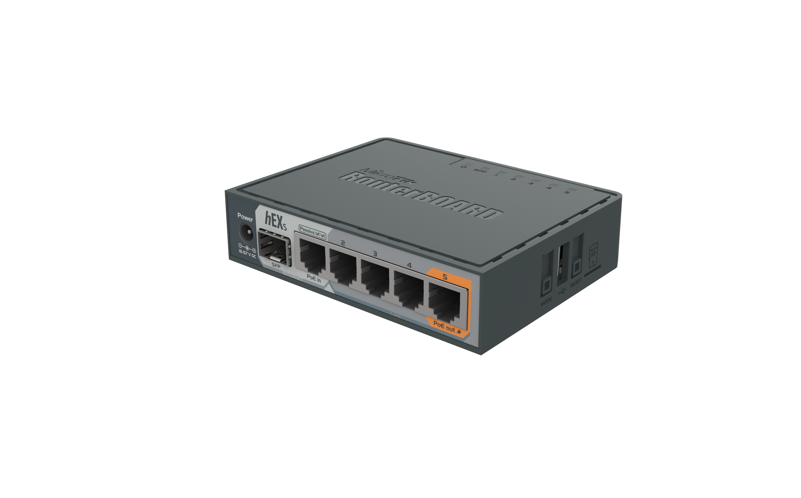 RB760iGS, Mikrotik hEX S, Ruteador 5xGigaEth, Ranura SFP