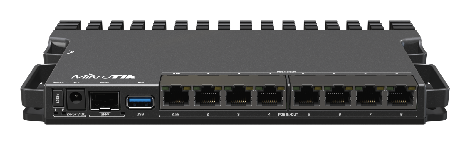 RB5009UG+S+IN, Ruteador 7xGEth, 1x2.5GEth, 1xSFP, 4 nucleos 1.4Ghz 1GB RAM