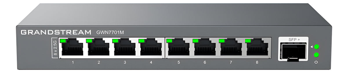 Switch No Administrable GWN7701M Grandstream, 8 Puertos RJ45, 1 SFP+