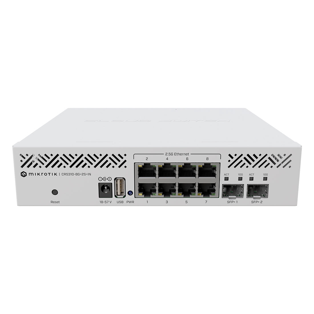 Mikrotik, CRS310-8G+2S+IN, Router Switch CPU 800Mhz, RAM 256MB, 8x2.5GigaEth, 2xSFP+ 10Gbps, RouterOS L5