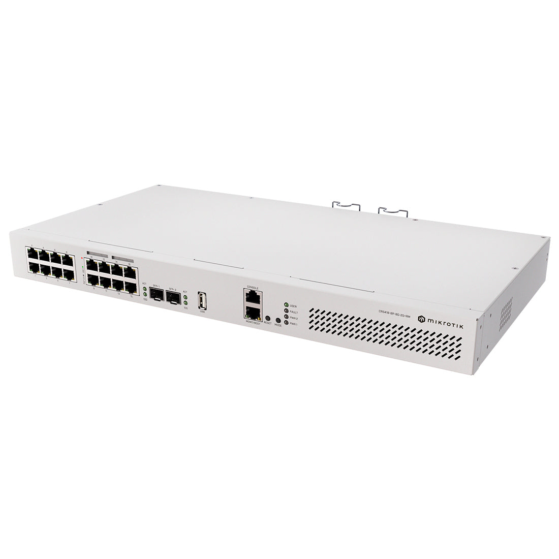Mikrotik, CRS418-8P-8G-2S+RM, Router Switch 17xGEth, 8xPoE/at, 2xSFP+10G  RouterOS L5, 1UR, doble PSU