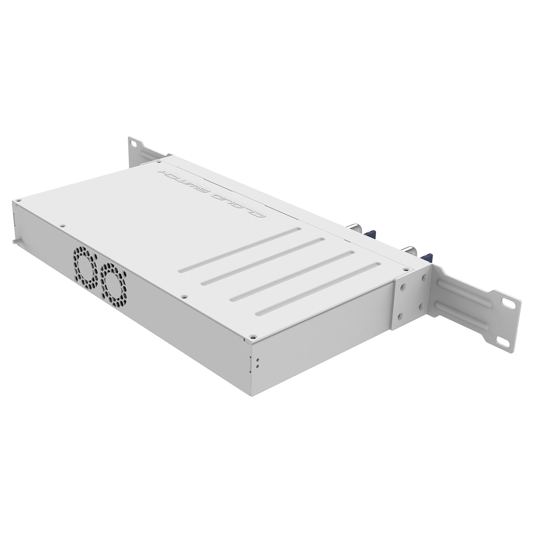 Mikrotik, CRS504-4XQ-IN, Switch CPU 650MHz, 64MB RAM, 1 Eth 10/100, 4 QSFP28 100G, CA/CD y 802.3bt PoE-in, RouterOS