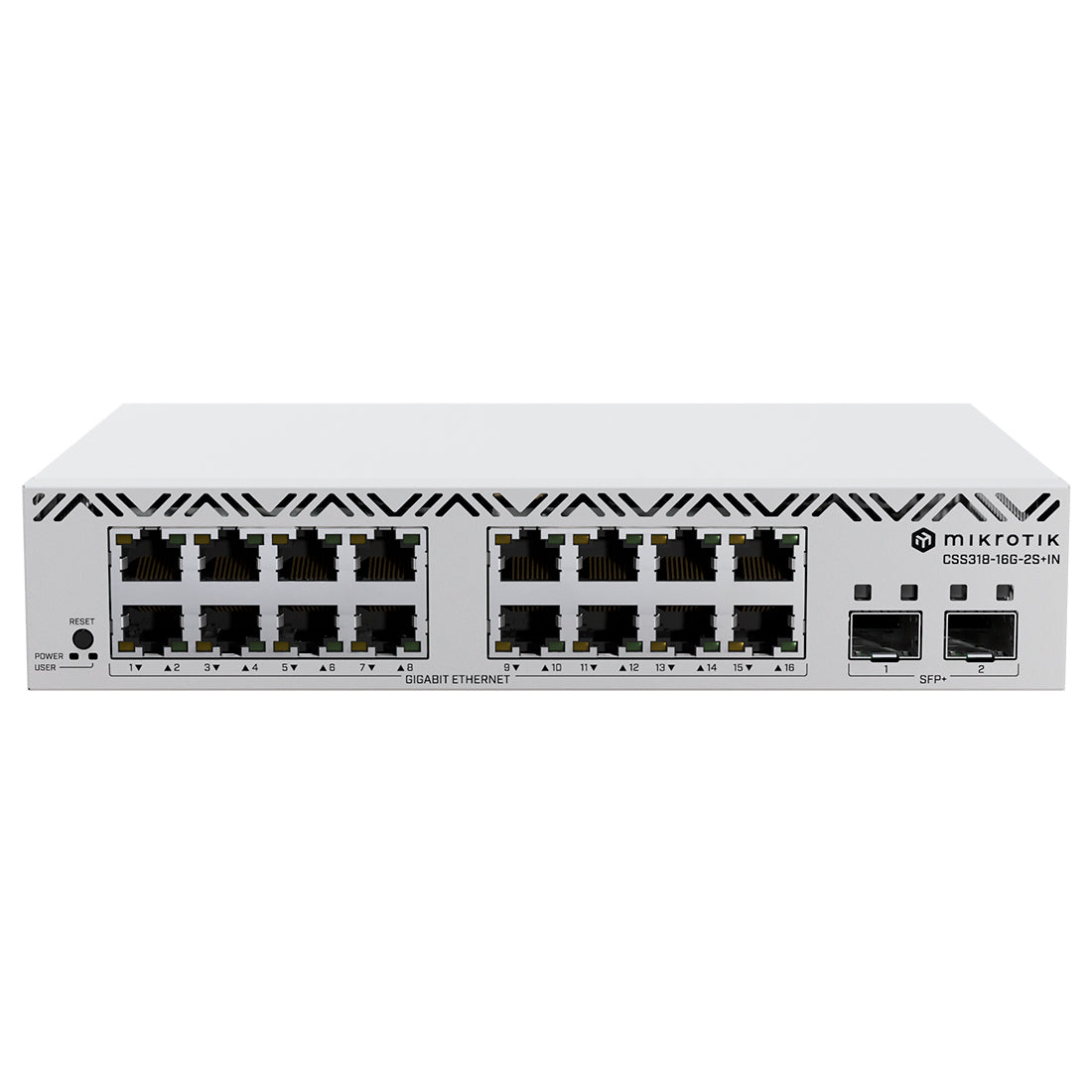Mikrotik, CSS318-16G-2S+IN,  Cloud Smart Switch CSS318-16G-2S+IN, 16x GEth, 2xSFP+, SwOS, para escritorio