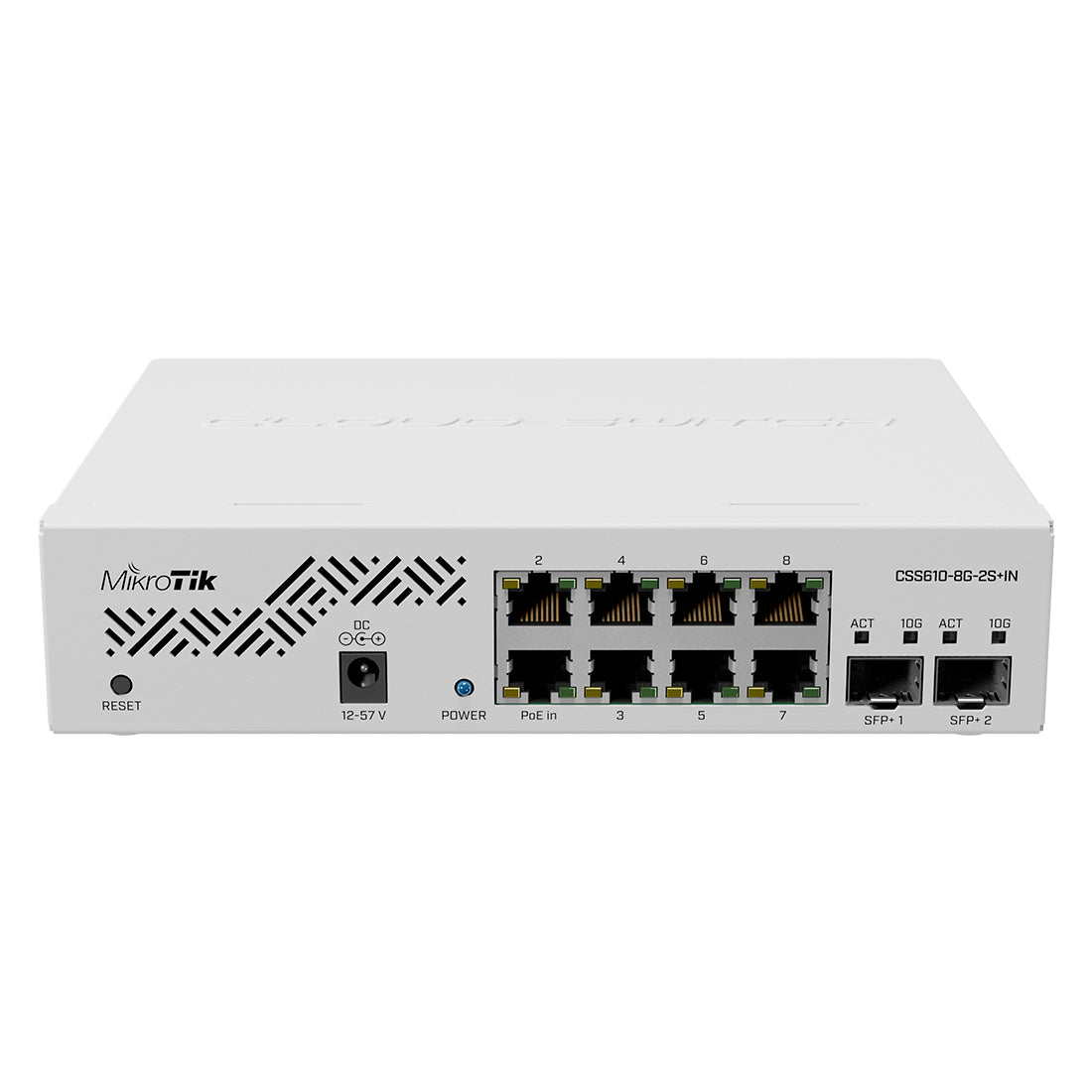 Mikrotik, CSS610-8G-2S+IN, Switch 8 puertos GigaEth, 2 puertos SFP+ 10G