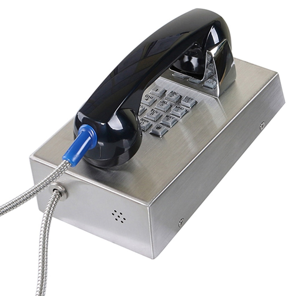 J&R Technology JR201-FK-Analog-SS, Teléfono Análogo anti vandálico, acero inoxidable, 12 teclas, montaje en pared, 130x247x132mm