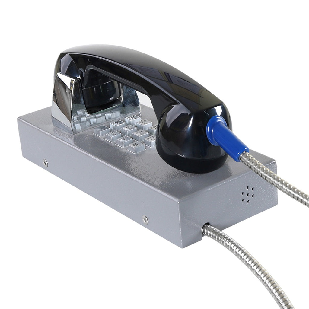 J&R Technology JR202-FK-Analog-CRS, Teléfono Análogo antivandálico, acero pintado, 12 teclas, montaje en pared, 100x240x117mm