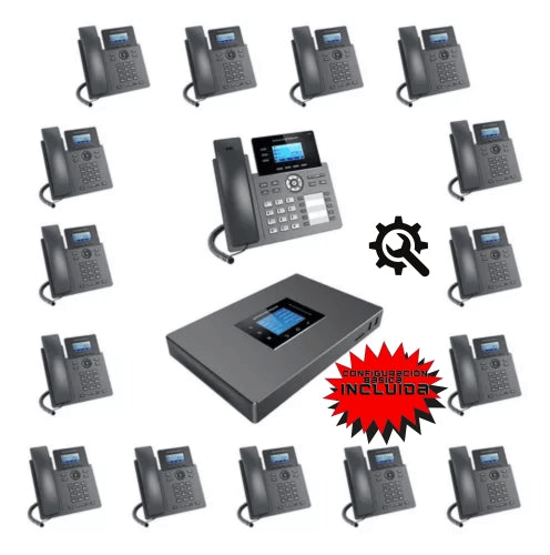 Paquete Grandstream Conmutador 4 Líneas 16 Teléfonos (Configurado])